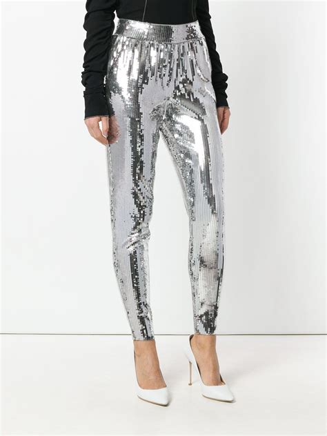 michael kors silver sequin pants|michael kors trousers.